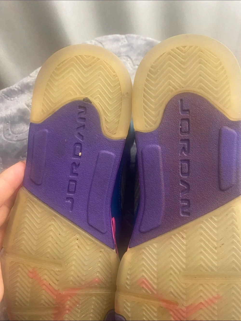 Jordan Kids High-Top Sneakers in Blue/Purple/Pink